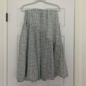 Blue Floral American Eagle Midi Skirt